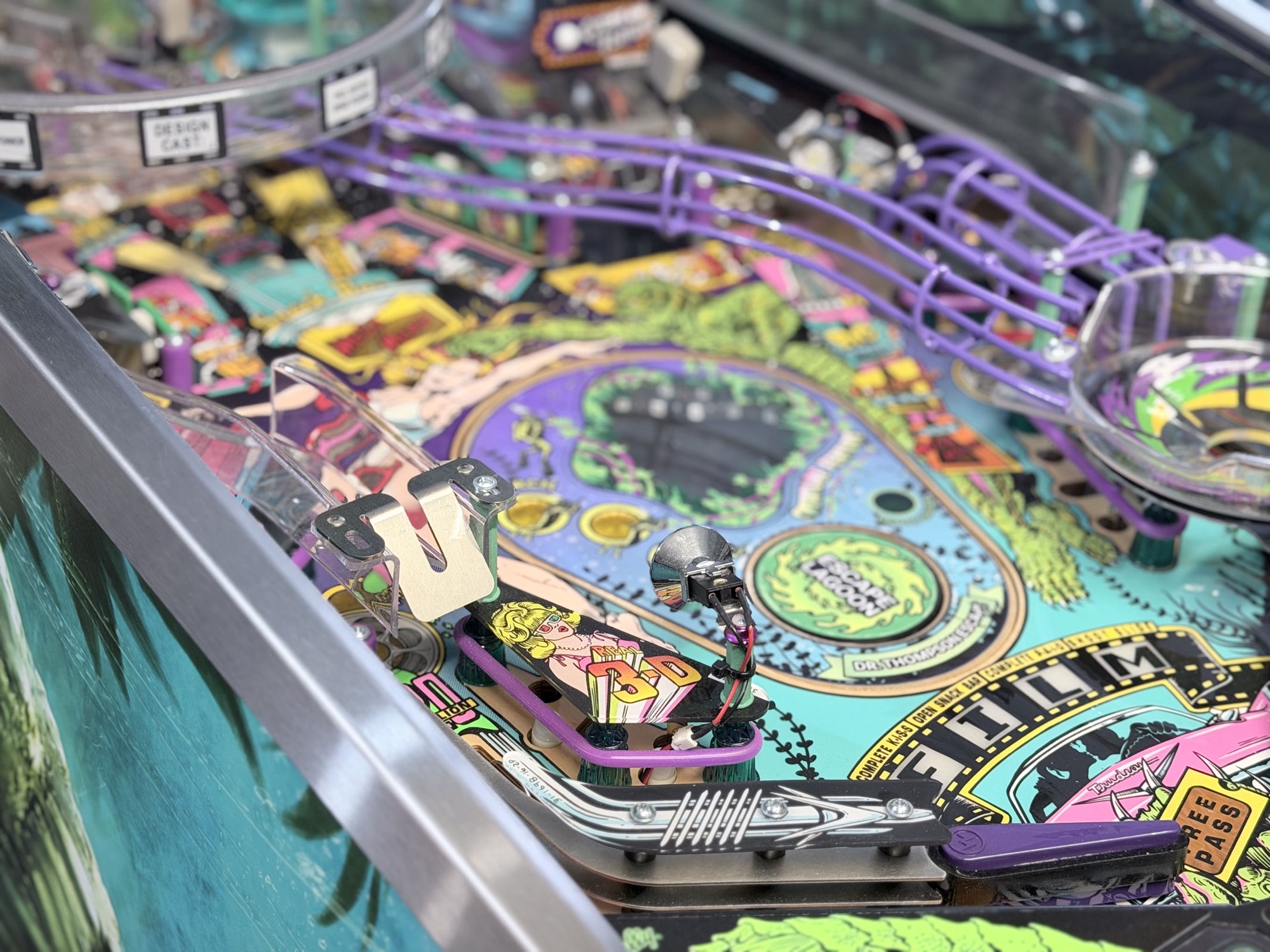 Escape Lagoon mod installed in a Creature from the Black Lagoon pinball playfield