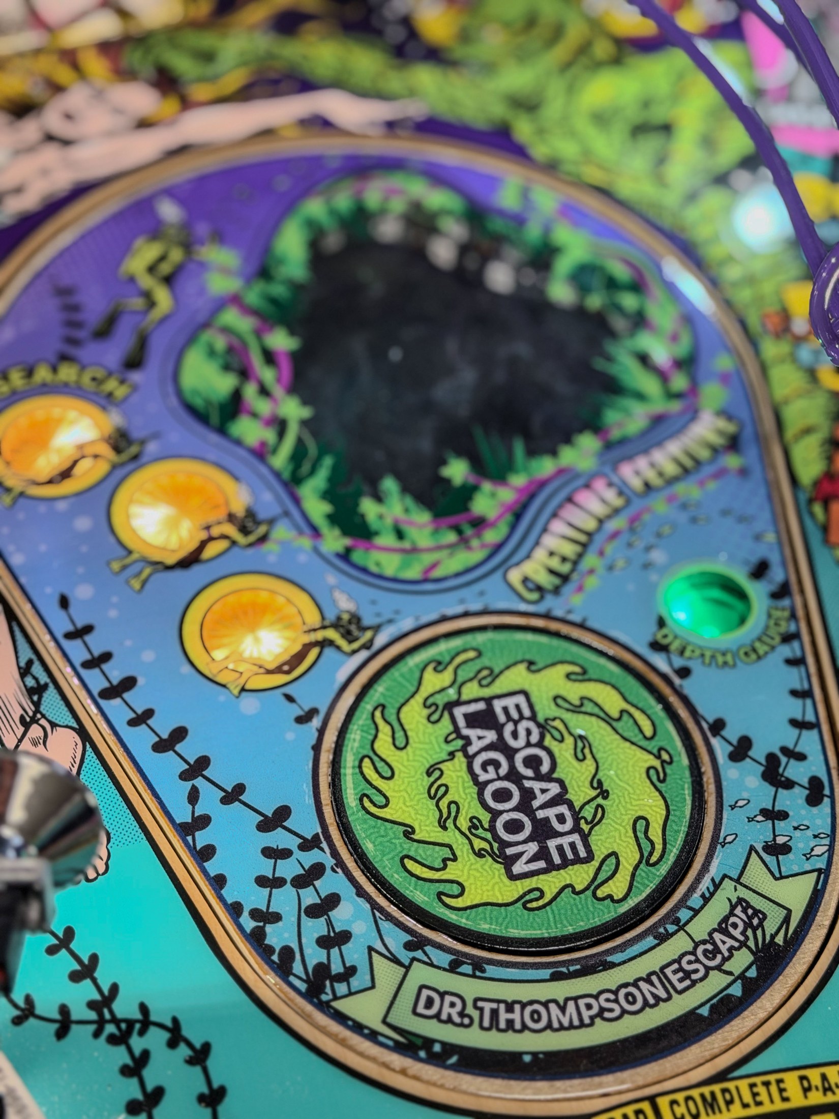 Detailed view of the Escape the Lagoon spinner and Creature window