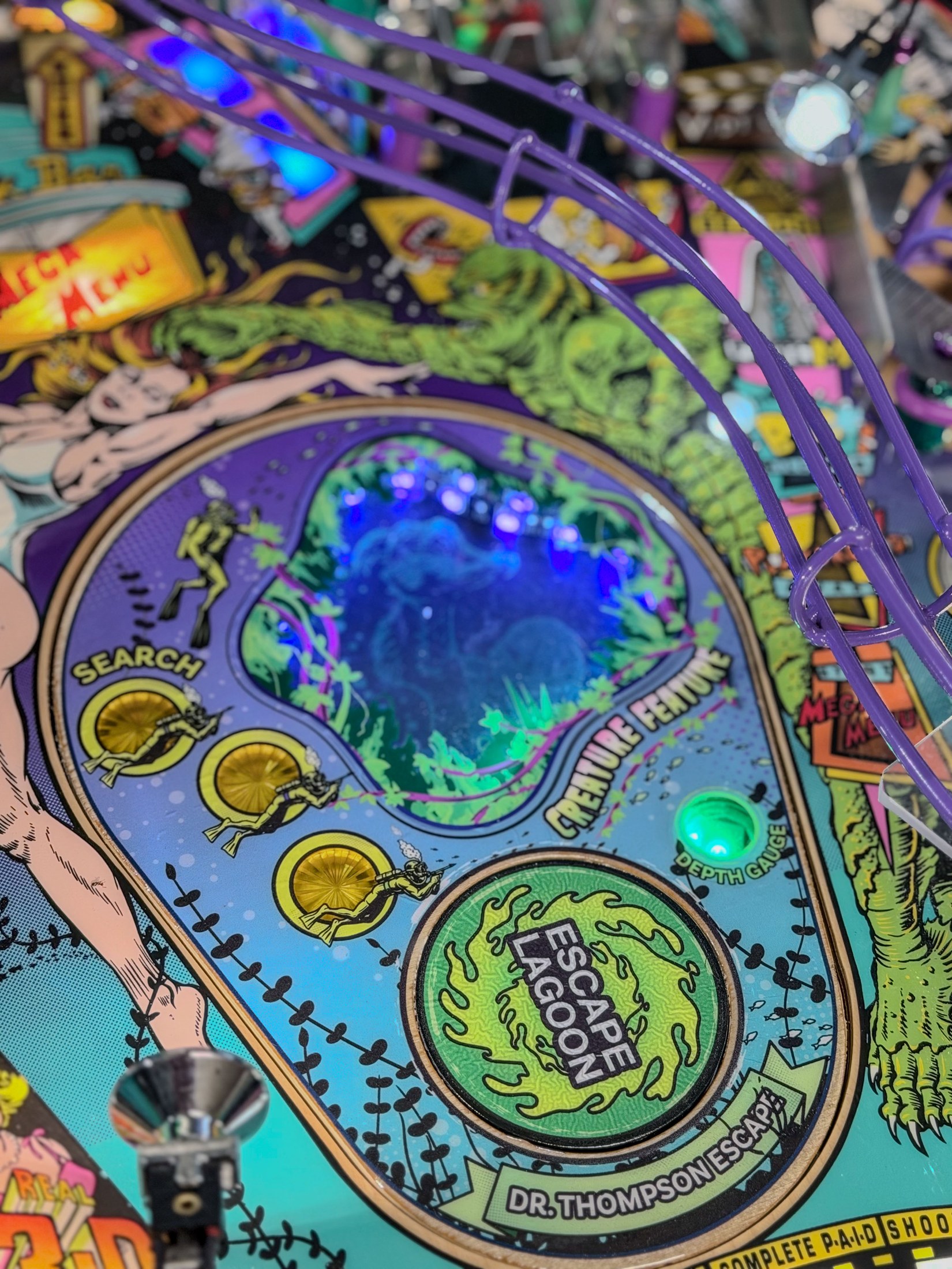 Escape the Lagoon spinner and Creature window under blue lighting